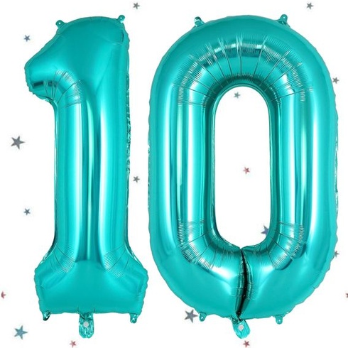 Zelený balónik číslo 10, zelený balónik s číslom, 40palcový zelený fóliový balónik 10, 101cm zelený
