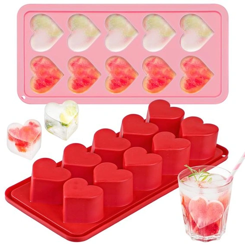 Silikonová formička na led ve tvaru srdce Webake, 2 kusy, forma na čokoládu ve tvaru srdce,