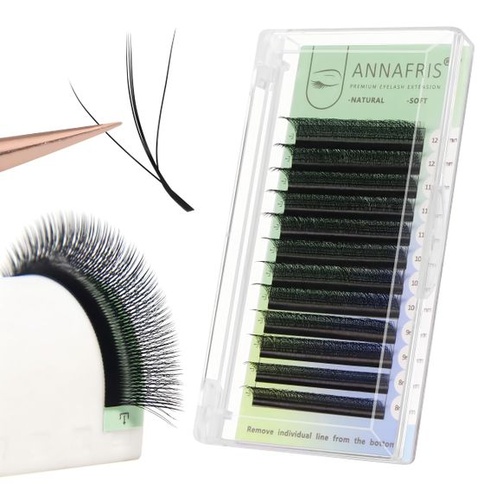 Wimpern Extensions 3D W (3D+čierna, 0,07C, 8-15mm) čierna 0,07C 8-15mm
