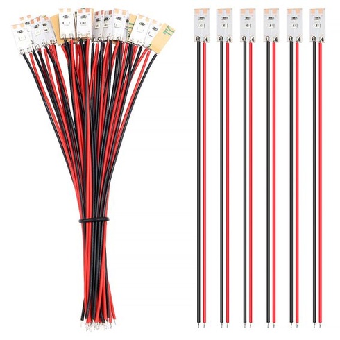 YIXISI 25 kusov 17mm predpripravených LED pásikov, 2835 SMD LED, 12-18V, červené, modelárske LED