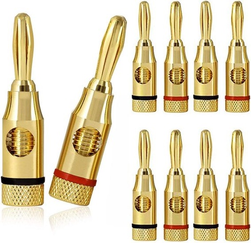 Greluma 10 ks banánik do reproduktorov, 4mm reproduktorové zástrčky, konektory reproduktorových