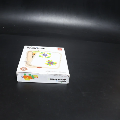 Edutree magnetické dřevěné stavební bloky s kartami, 288dílná Montessori tangramová puzzle