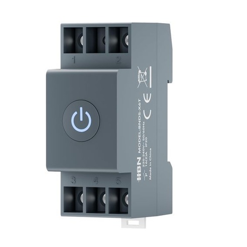 HBN Smart Life WiFi přepínač na DIN lištu pro domácnost s monitorováním energie, bezdrátovým