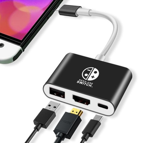 Dokovací stanice 3 v 1 pro Switch/Switch OLED, port USB 3.0, nabíjení typu C PD2.0, přenosná