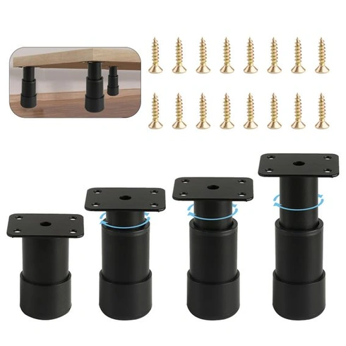 4 nastaviteľné nábytkové nohy, nerezové nábytkové nohy, výškovo nastaviteľné 80 mm-120 mm, nové