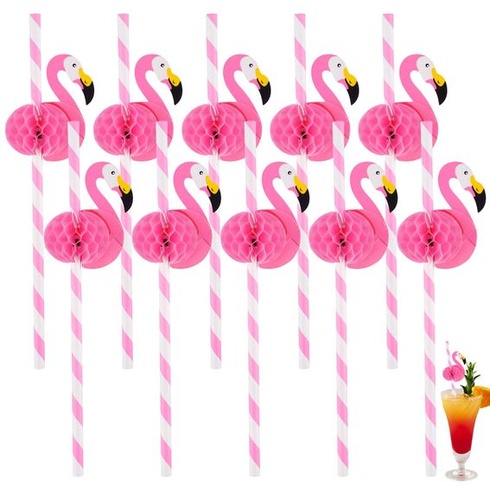 50 papírových brček Hopton Flamingo