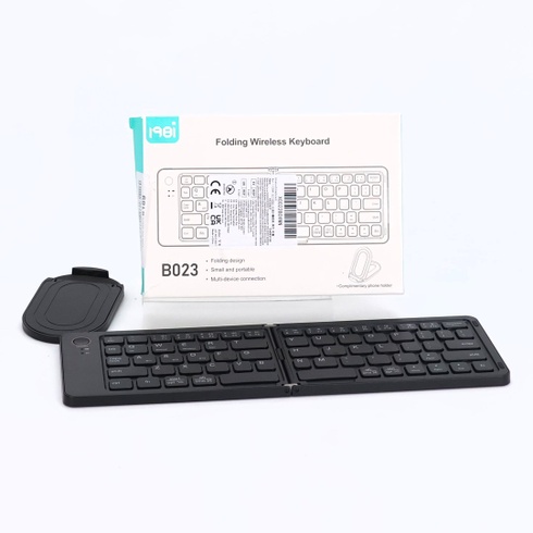 Skladacia klávesnica Aolso, dobíjacia bezdrôtová mini klávesnica pre iOS, Android, Windows, QWERTZ,