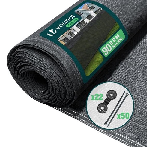 VOUNOT® Plotová sieť 1x10m, Tieniaca sieť na plot pre súkromie, HDPE tieniaca sieť, Vetruodolná, UV