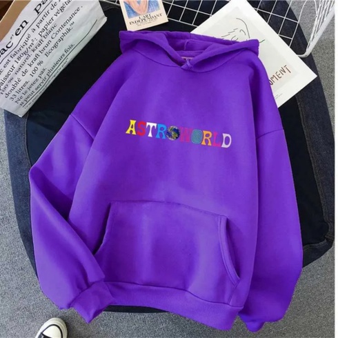 Mikina Astroworld fialová unisex s kapucňou