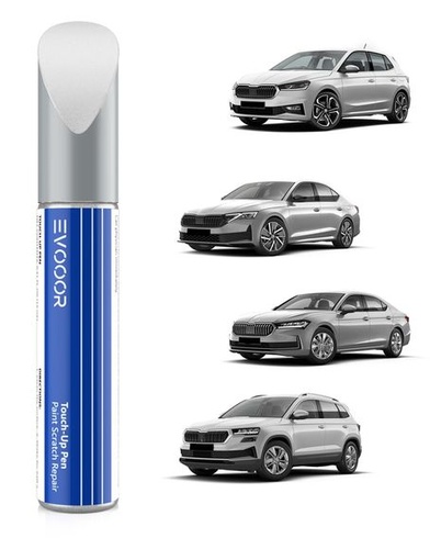 8E8E /A7W Brilantná strieborná metalická retušovacia farba na autolaky Škoda, oprava škrabancov na