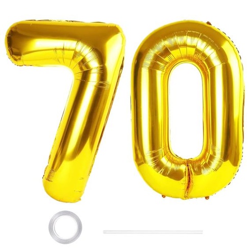 Zlatý balónik GoldRock XXL k 70. narodeninám, 40 palcový balónik k 70. narodeninám pre ženu a mužov,