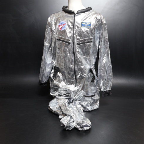 Halloweenský kostým astronauta Spooktacular Creations pro dospělé, pánský, stříbrný skafandr,