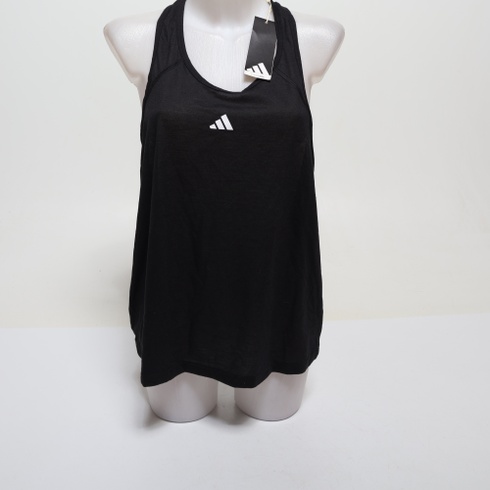 Dámske bavlnené tielko adidas Essentials Linear Slim L, čierne / biele