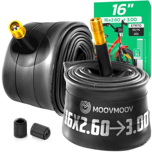 MoovMoov duše do kola 16 palců - Pro pneumatiky 16x2,75, 16x2,99 a 16x3,00 s ETRTO 65-305 až 76-305