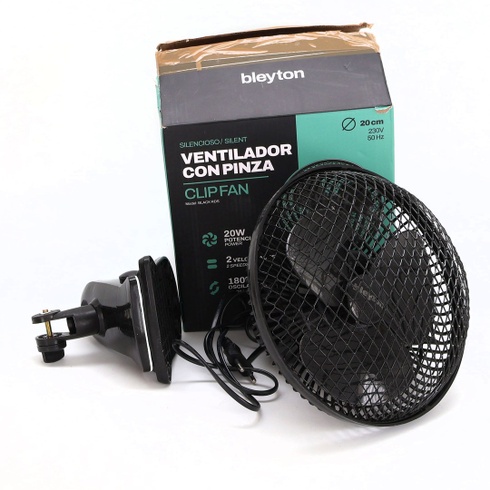 Stolný ventilátor BLEYTON čierny, 20W, so štipcom