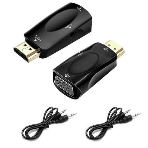 Adaptér HENGBIRD HDMI na VGA (2 ks) s audio káblom pre PC, notebook, monitor, projektor, Full HD