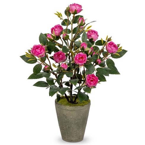 Umelé kvety Briful, umelé ruže, realistické ružové dekoratívne kvety, ružový ker, výška 38 cm,