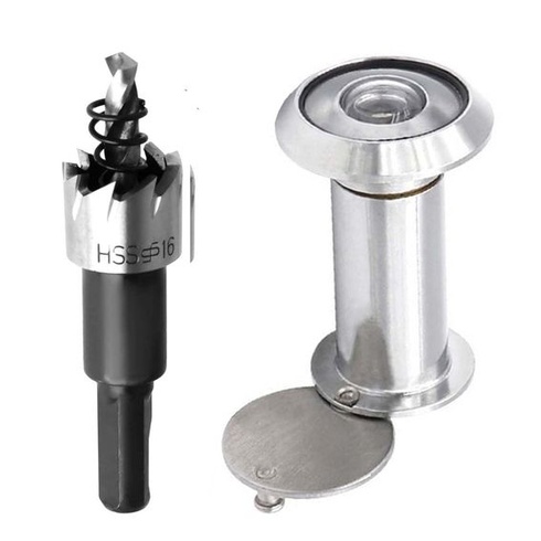 Kukátko se zástěnou na ochranu soukromí, optické skleněné čočky s širokým úhlem záběru 220°,