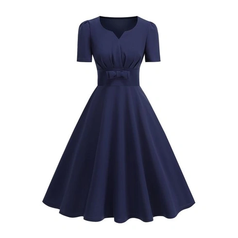 OMEWEE Dámské koktejlové šaty z 50. let, vintage rockabilly šaty, áčkové šaty, swingové slavnostní