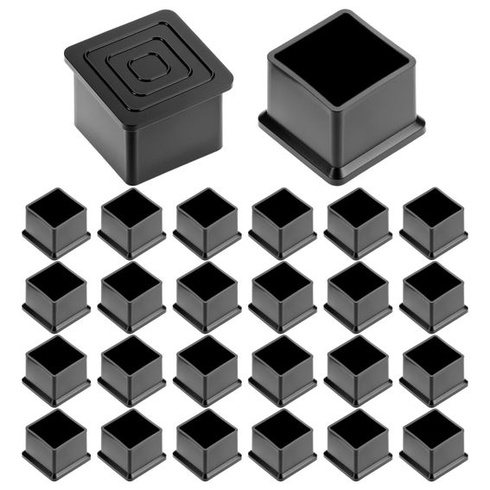 QWORK® 26dielne krytky nôh stoličiek štvorcové 25x25 mm – protišmykové kryty podlahy a tlmenie hluku