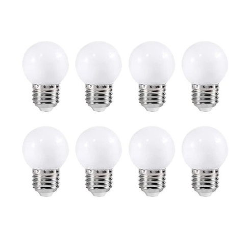 2W E27 G45 LED žárovka, E27 LED žárovka, 200 lumenů, studená bílá, vodotěsné řetězové světelné