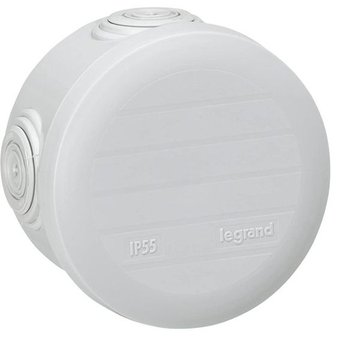 Okrúhla rozvodná krabica Legrand leg94514 so zacvakávacím zámkom, priemer 70 mm, 45 mm, sivá