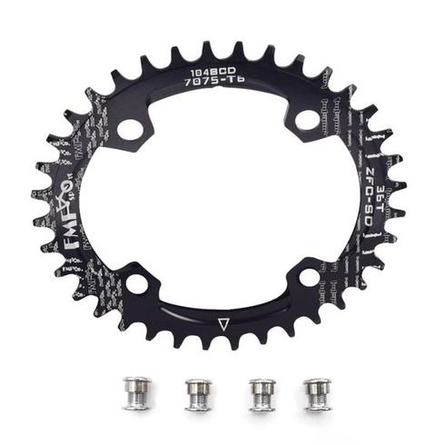 UPANBIKE Úzky široký oválny prevodník s jedným prevodníkom, BCD 104 mm, 32T 34T, 36T 36T, čierny