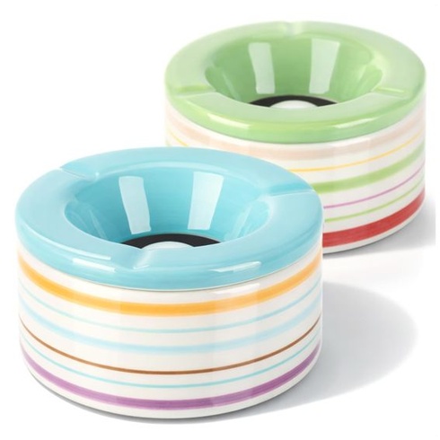Com-four® 2x Větruodolné popelníky z dolomitové keramiky, odolné vůči povětrnostním vlivům, 2 kusy,