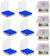 HUAZIZ 4dílná krabička na baterie 18650 z plastu, přepravní krabička na dobíjecí baterie + 6dílná