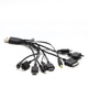 Kabel USB A / 10x různé konektory 20 cm