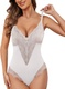 SHEKINI Body Women Elegantný Bodysuit Čipka Bruško Kontrola Postava Shaping Body Shaper Body