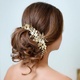 Ruční křišťálové svatební čelenky Flower Gold Pearl Headpiece drahokamy listy Svatební vlasové