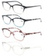 MODFANS Brýle na čtení 2.5 pro vetchozrakost ženy (4 páry) - Pružný pant Clear Vision - Lehká móda