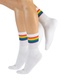 CALZITALY 2 páry unisex ponožek s duhovým vzorem Bavlněné punčochy pro muže a ženy | Šedá, bílá |