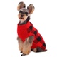 Kuoser Červenočerný kostkovaný psí svetr, zimní teplý psí svetr pro štěně, sváteční vánoční pejsek