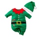 Hifot Baby Romper Vánoční oblečení, Romper Boy Girl, Novorozený Santa Elf Sleep Romper s kloboukem