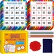 Bingo hra s násobením a delením, 360 ° matematické úlohy, 2 vzdelávacie doskové hry pre deti v
