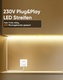 230V LED pásik pre vonkajšie použitie, SMD 2835 IP65 vodeodolný, priehľadný LED pásik, 1200LM,