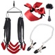 BDSM Love Swing Sex Swing pre páry, Love Swing SM Bondage Set s bradavkami, páskou cez oči, putami