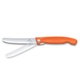 Skládací piknikový nůž Victorinox Swiss Classic - 11 cm, zoubkované ostří, oranžový, 11 cm, nový