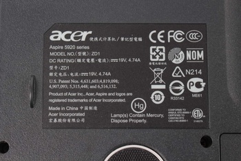 Notebook Acer Aspire 5920