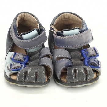 Dětské pevné sandále tmavě šedé s modrou 