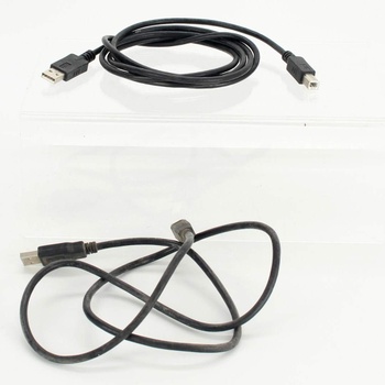 2 x Kabel USB A-B černý délka 200 + 100 cm