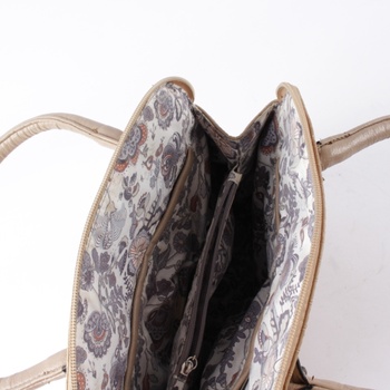 Dámská béžová kabelka imitace krokodýlí kůže