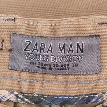 Pánské kalhoty ZARA Man odstín hnědé