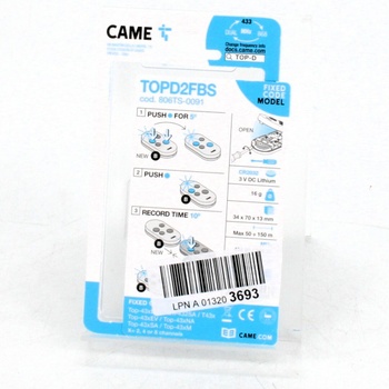 Dálkový ovladač Came CMC806TS-0091
