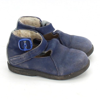 Dětské podzimní boty modré s páskem