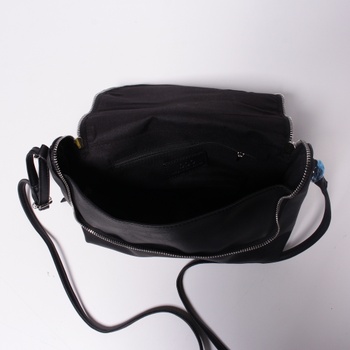 Dámská kabelka přes rameno černá kůže 