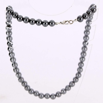 Korálový magnetický náhrdelník černý 44 cm
