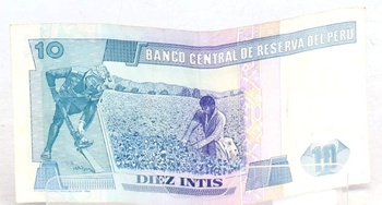 Bankovka 10 intis - Peru 